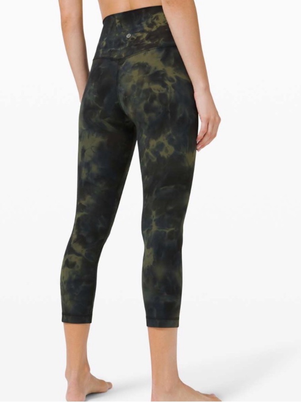 Lululemon Align Crop 21" Diamond Dye Diamond Dye Graphite Grey Bronze Green sz 4
